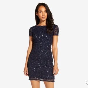 Adrianna Papell Navy Blue Cocktail Dress